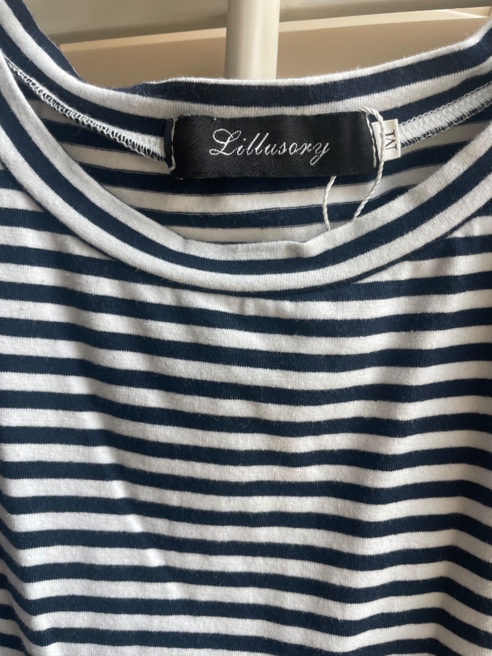 Illusory Navy and white striped t-shirt dress, medium - Picture 3 of 3